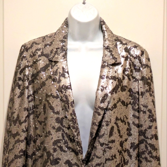 EUC Maeve by Anthropologie S Jordyn Sequined Snap Front Blazer - Picture 3 of 9